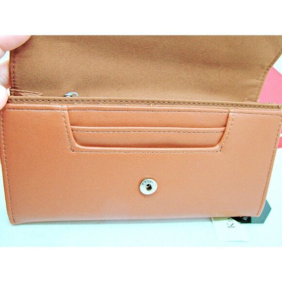 Kim Rogers Full Functional Clutch Wallet With Safe Keeper Liner RFID Cognac NIB - Picture 6 of 11